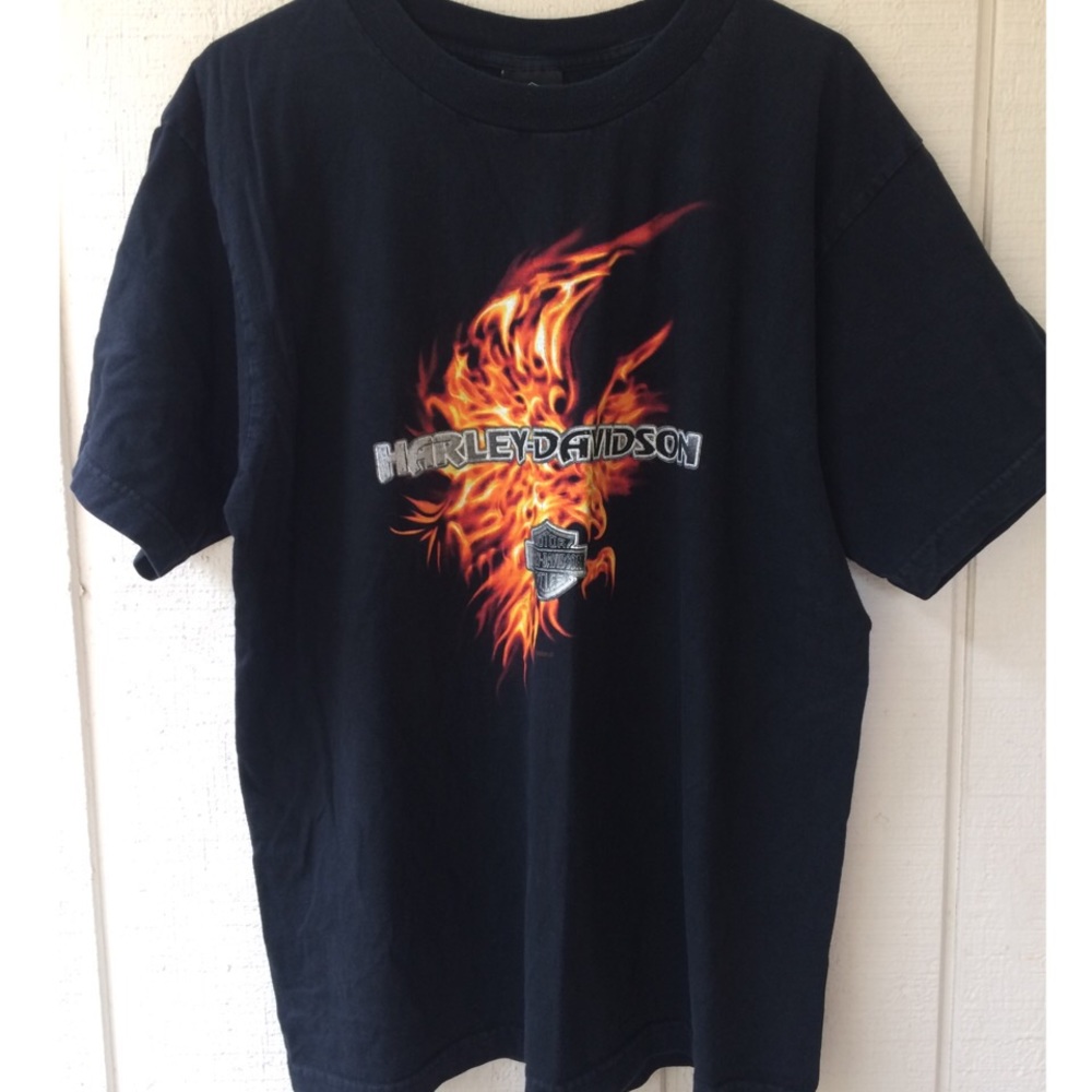 Harley Davidson Flaming Eagle Santa Barbara Tshirt - Picture 2 of 7